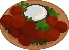 falafel voedsel, illustratie, vector Aan wit achtergrond