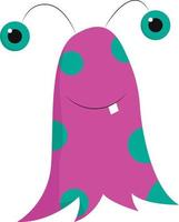 monster in roze en blauw kleur, vector of kleur illustratie.