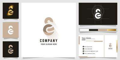 brief cs of es monogram logo met bedrijf kaart ontwerp vector