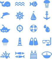 zee leven, icoon illustratie, vector Aan wit achtergrond
