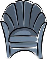 blauw fauteuil, illustratie, vector Aan wit achtergrond.