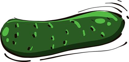 groen komkommer, illustratie, vector Aan wit achtergrond.