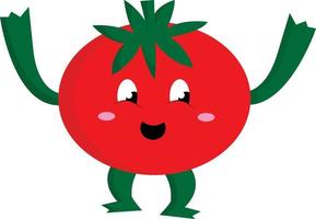 een schattig tomaten, vector of kleur illustratie.