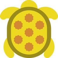 schildpad met geel schelp, illustratie, vector, Aan een wit achtergrond. vector