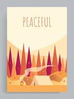 herfst vector illustraties met een warm, hygge en knus atmosfeer. vector van camping tent en vreugdevuur in de midden- van een stil pijnboom Woud. geschikt voor poster, boek omslag, brochure, tijdschrift, folder