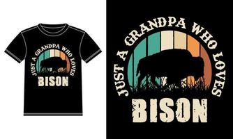 alleen maar een opa wie liefdes bizons wijnoogst t-shirt ontwerp vector