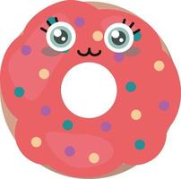 schattig donut , illustratie, vector Aan wit achtergrond