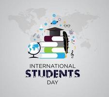 Internationale studenten dag. november 17. wereld studenten dag concept. sjabloon voor achtergrond, banier, kaart, poster. vector illustratie.