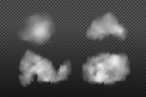 wit vector troebelheid ,mist of rook Aan donker geruit achtergrond.bewolkt lucht of smog over- de stad.vector illustratie.