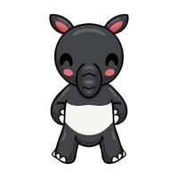 schattig weinig tapir tekenfilm staand vector