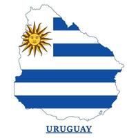 Uruguay nationaal vlag kaart ontwerp, illustratie van Uruguay land vlag binnen de kaart vector