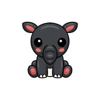 schattig weinig tapir tekenfilm zittend vector