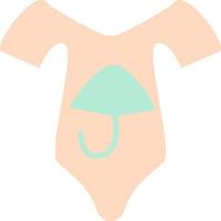 beige baby pak met paraplu, illustratie, vector, Aan een wit achtergrond. vector