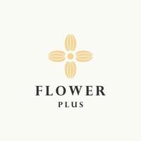 bloem plus logo icoon ontwerp sjabloon vector illustratie