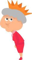 koningin in rood, illustratie, vector Aan wit achtergrond