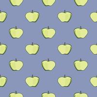 groen appel , naadloos patroon Aan een paars achtergrond. vector