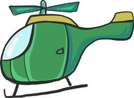 groen helikopter, illustratie, vector Aan wit achtergrond