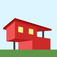 rood huis, illustratie, vector Aan wit achtergrond.