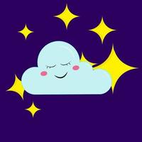 een slapen wolk, vector of kleur illustratie.