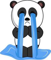 huilen panda, illustratie, vector Aan wit achtergrond.