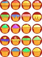 cupcakes icoon pak, illustratie, vector Aan een wit achtergrond.