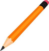 oranje potlood, illustratie, vector Aan een wit achtergrond.