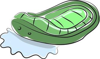 groen boot, illustratie, vector Aan wit achtergrond.
