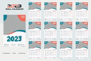 modern en elegant 2023 muur kalender sjabloon ontwerp vector