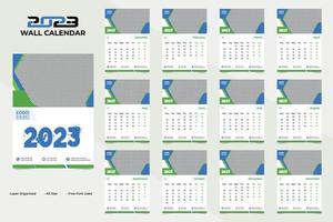 nieuw en modern 2023 nieuw jaar muur kalender sjabloon ontwerp vector