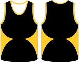 mouwloos tank top basketbal Jersey hesje ontwerp t-shirt sjabloon, sport- Jersey concept met voorkant en terug visie voor mannen en Dames. basketbal,volleybal jersey, tennis, tanktop top en badminton uniform vector
