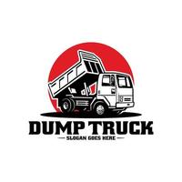 dump vrachtwagen. vrachtvervoer premie illustratie logo vector
