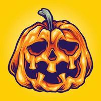 glimlachen pompoen halloween gesneden illustratie vector