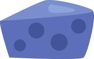 blauw kaas plak, illustratie, vector Aan een wit achtergrond.