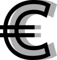 grijs euro teken, illustratie, Aan een wit achtergrond. vector