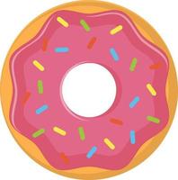 roze glimmertjes donut, geïsoleerd. vector illustratie in vlak ontwerp stijl.