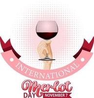 Internationale merlot dag poster ontwerp vector