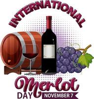 Internationale merlot dag poster ontwerp vector