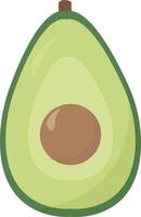 avocado in voor de helft, illustratie, vector Aan wit achtergrond.