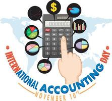 Internationale accounting dag poster ontwerp vector