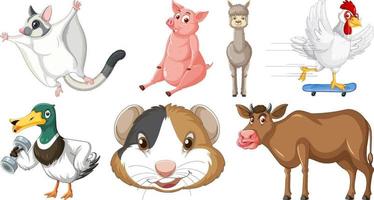 reeks van divers dieren tekenfilm tekens vector