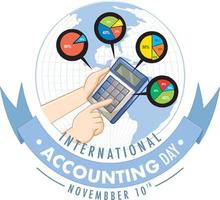 Internationale accounting dag poster ontwerp vector