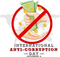 Internationale anti corruptie dag poster ontwerp vector