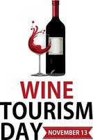 wijn toerisme dag doopvont logo ontwerp vector