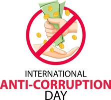 Internationale anti corruptie dag december icoon banier vector