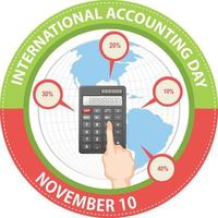 Internationale accounting dag banier ontwerp vector