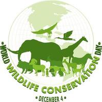 wereld dieren in het wild behoud dag poster sjabloon vector