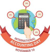 Internationale accounting dag banier ontwerp vector