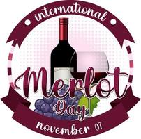 Internationale merlot dag logo ontwerp vector