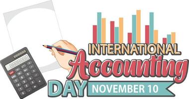 Internationale accounting dag banier ontwerp vector