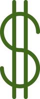 groen dollar teken, illustratie, vector Aan een wit achtergrond.